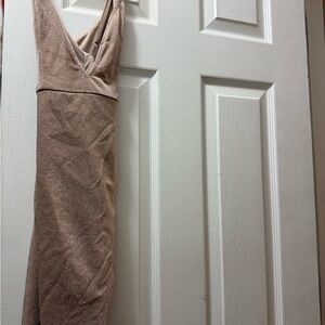 Windsor Shimmering Tan Mini Dress